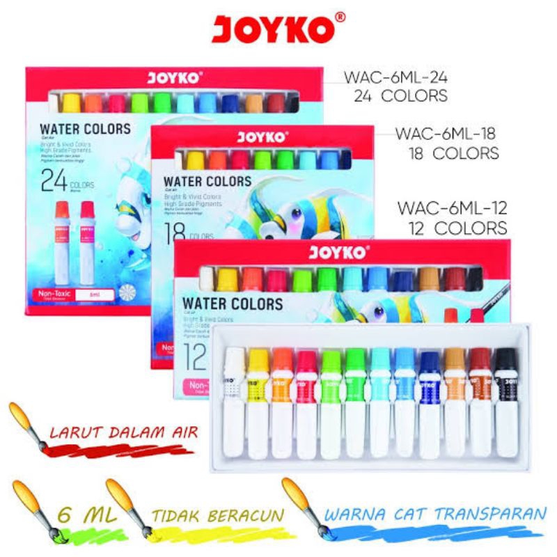 

JOYKO WATERCOLOR WATER COLOR SET 12 18 24 CAT AIR TUBE