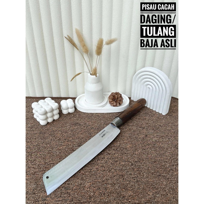 Pisau Cacah Daging Cap Mawar Baja per asli 40 Cm