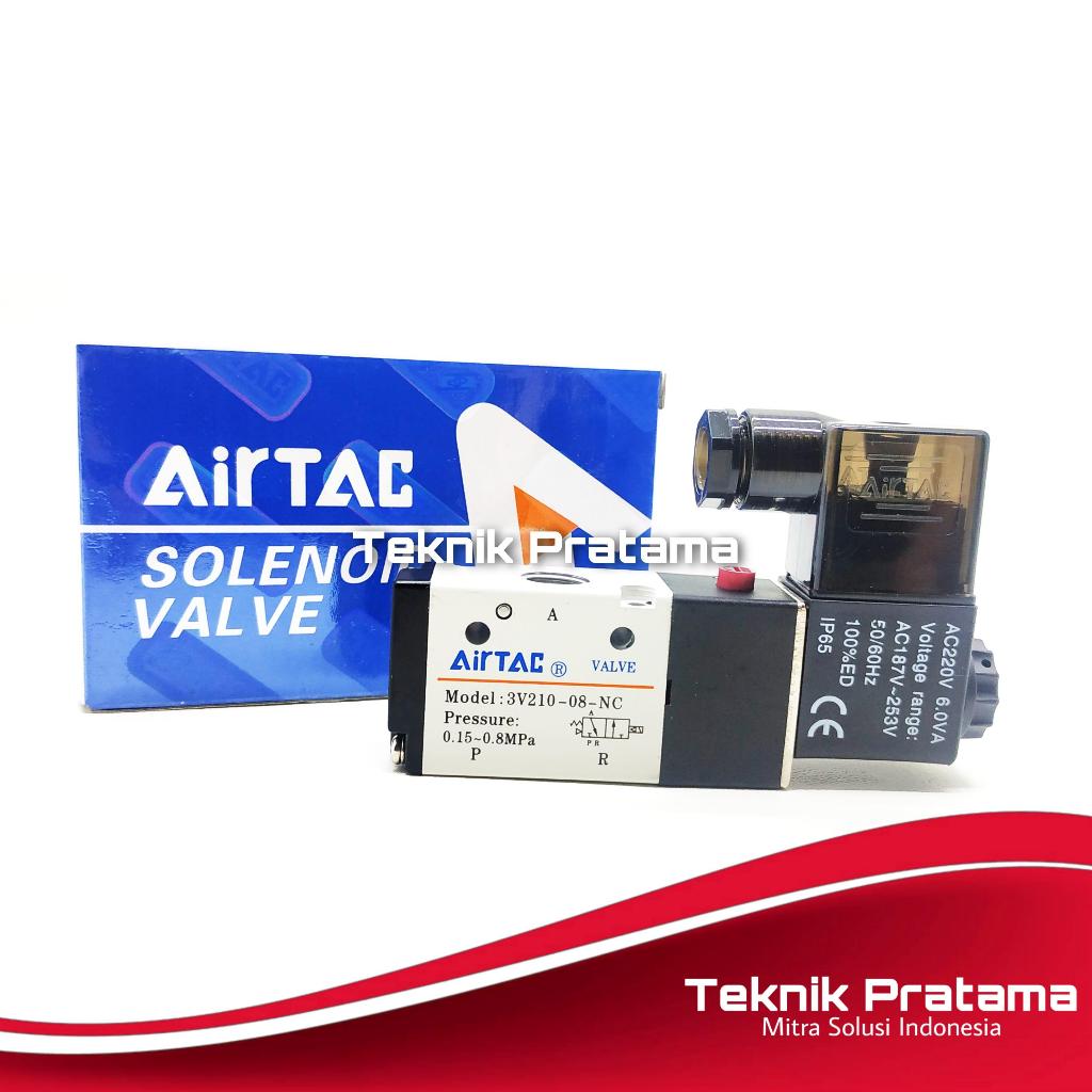Solenoid Valve 3v210 06 / 3v210-06 Airtac 220v ac/ 24v dc