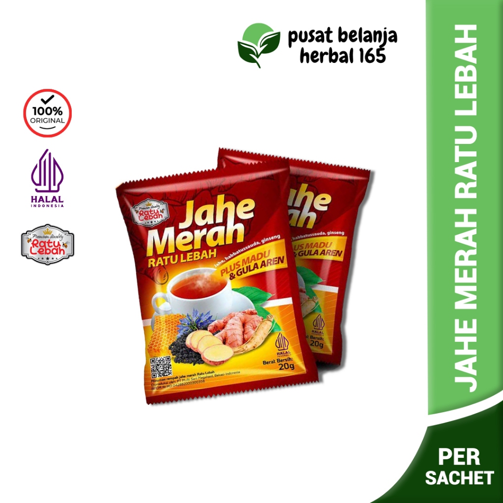 

Jahe Merah Ratu Lebah Plus Madu & Gula Aren per-SACHET