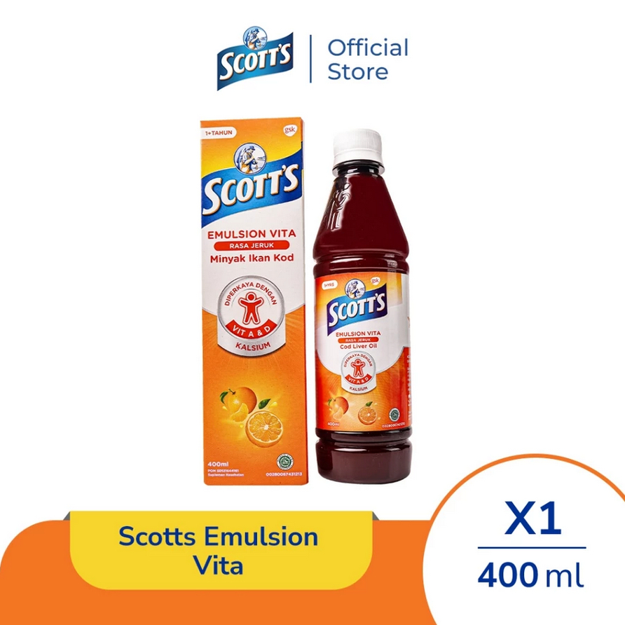 Scott's Emulsion Vita Orange 400 ml / Cod Liver Oil / Dha / Epa
