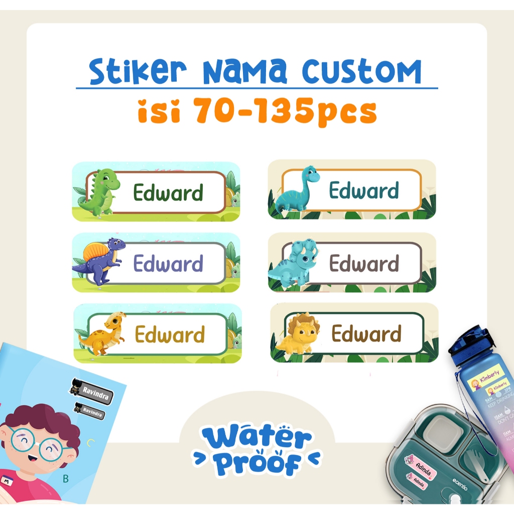 

Stiker nama anak laki-laki WATERPROOF bukan untuk kain