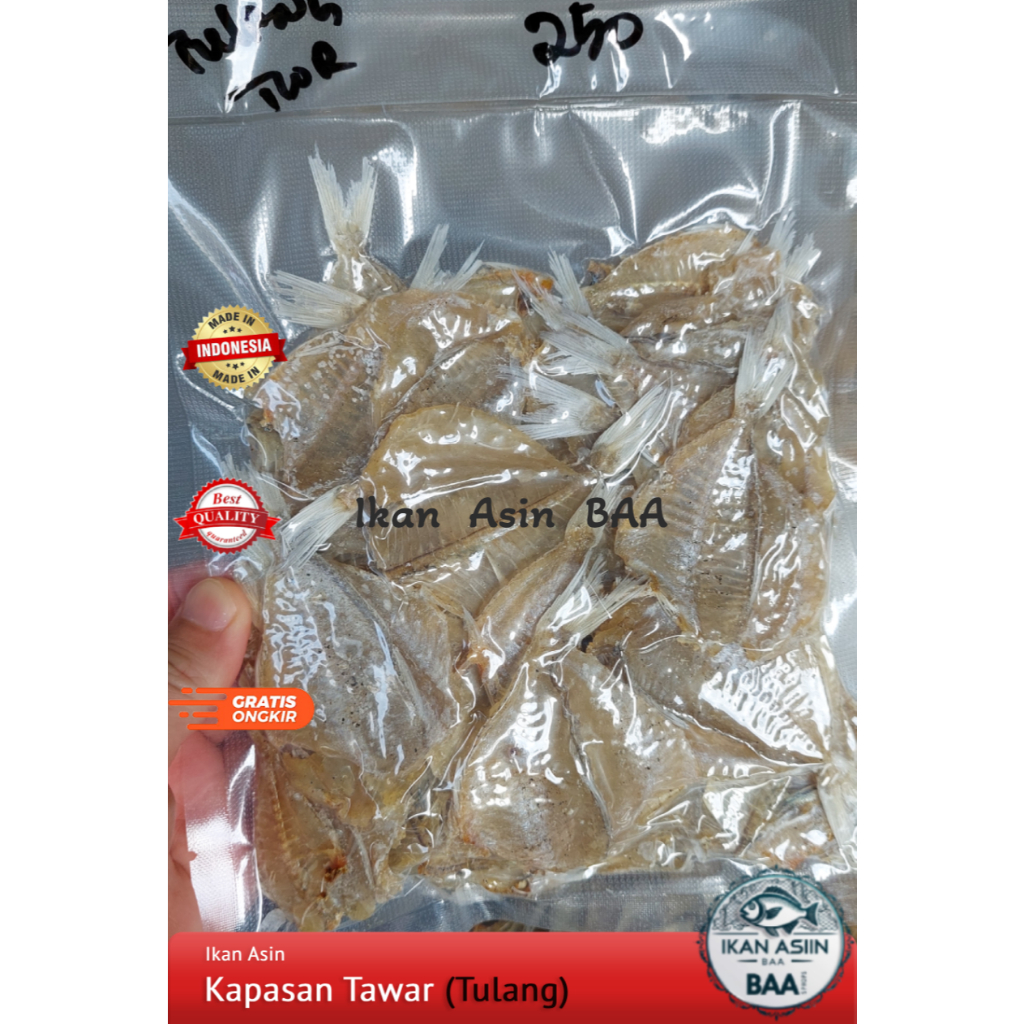

Ikan Asin Kapasan Tulang Tawar Tipis Kerupuk | Kapasan Tawar Tulang