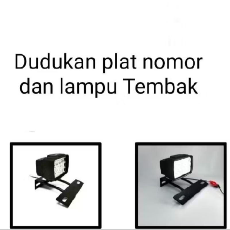 Bracket Dudukan Lampu Depan Tembak LED RX King Byson Dan Pangkon Plat nomor