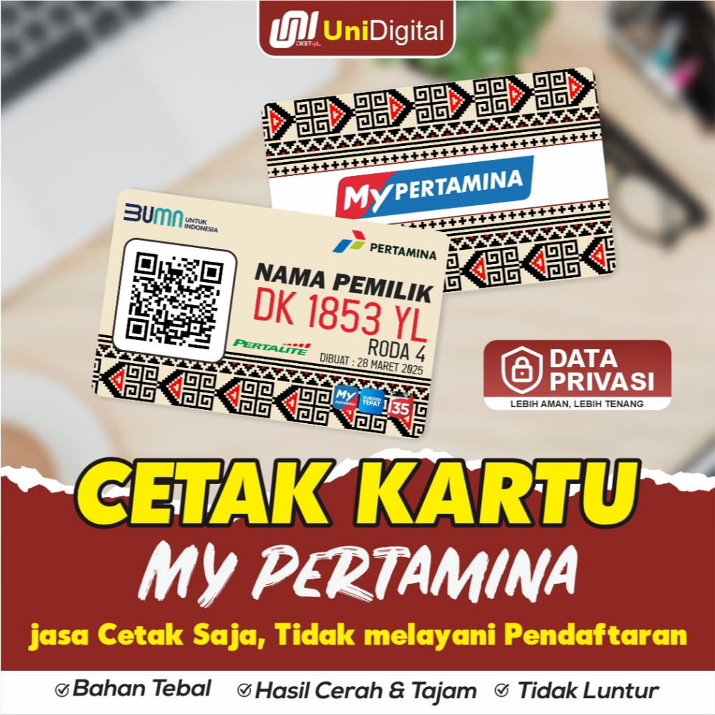 

Kartu MyPertamina Bahan Tebal Anti Air Motif Batik Cream