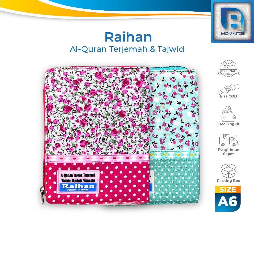 PINK - [BESTSELLER] Al Quran Wanita Raihan A6 – Al Quran Tajwid Dan Terjemah - Al Quran Wanita Mini