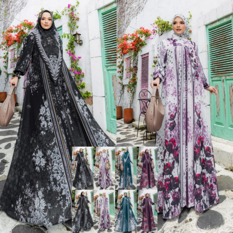 (S) ALYA ALESA QAIRINA Baju Gamis Set Syari Alesya Series By Alya Syari.