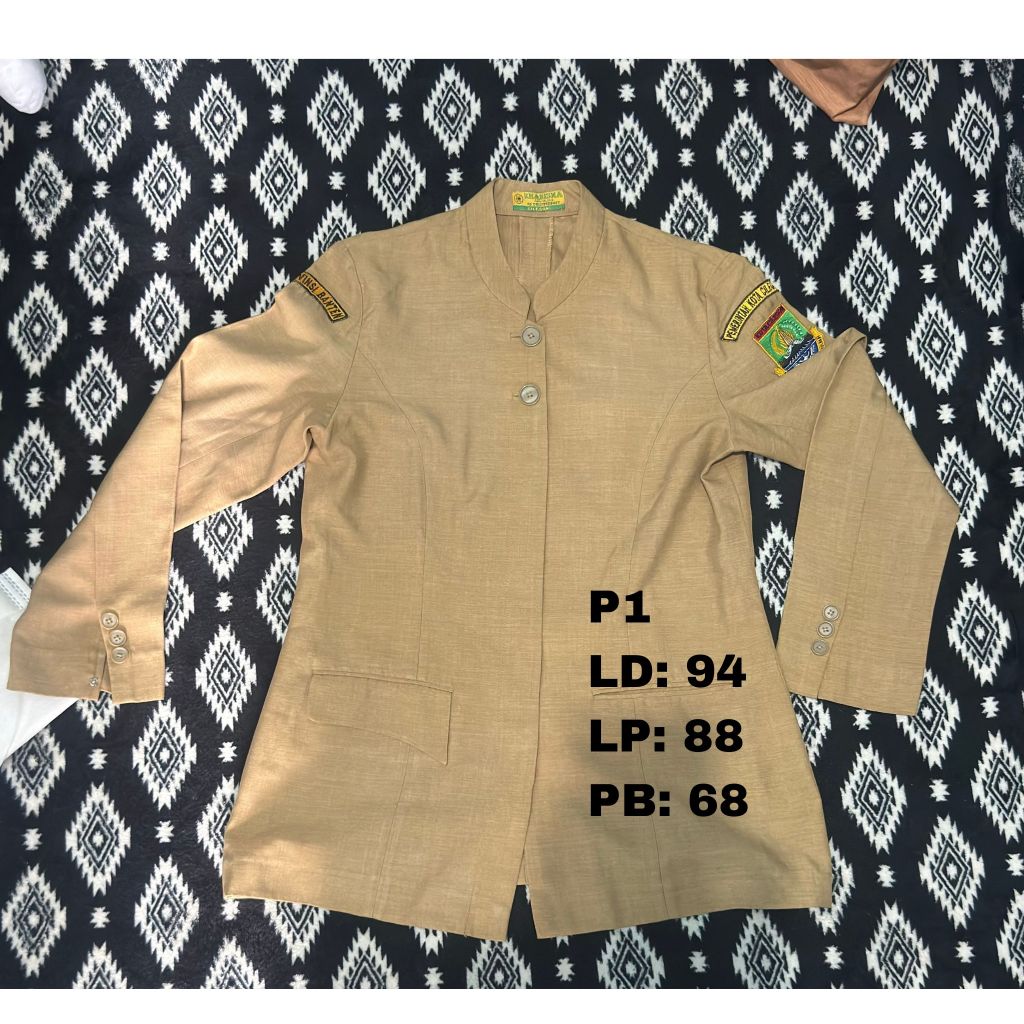 Preloved Atasan Seragam Khaki Keki PNS ASN Pemda Guru Wanita