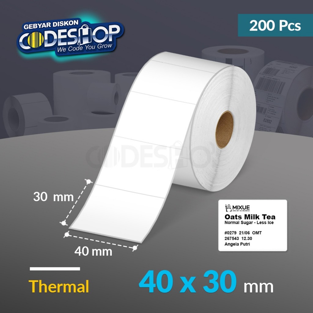 

Custom Kertas Label Sticker Thermal Semicoated Yupo Hangtag Segala Ukuran Codeshop