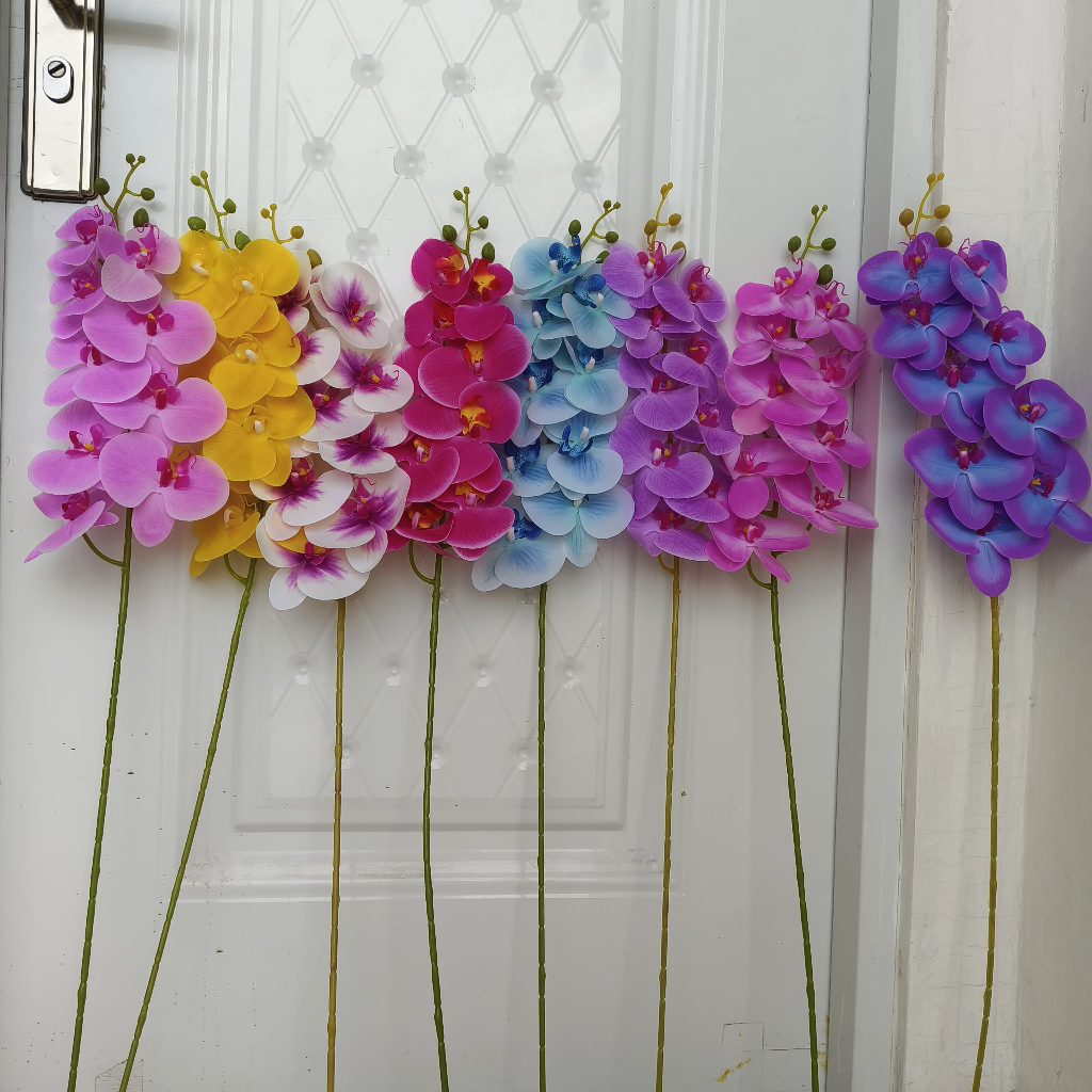 Bunga Anggrek Latex Artificial - Bunga Anggrek Latex Premium -Dekorasi bunga Hias - Anggrek Latex Ba