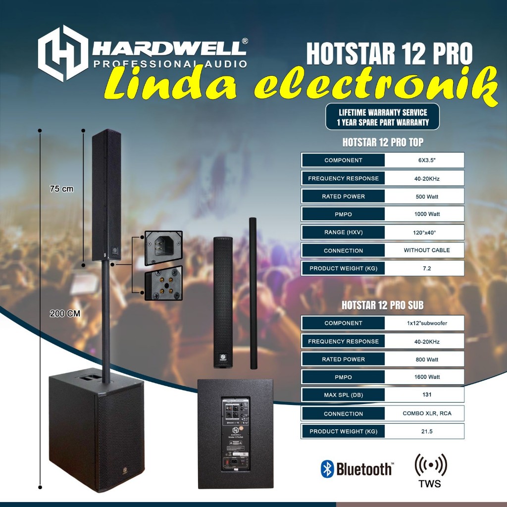 Speaker Satelit / Speaker Column Hardwell Hotstar 12 Pro Original Hardwell Satelit Speaker