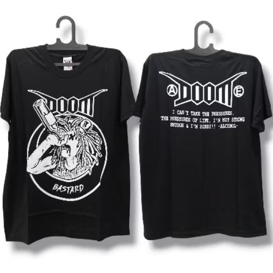 kaos DOOM |built up 24s tanpa jahitan samping