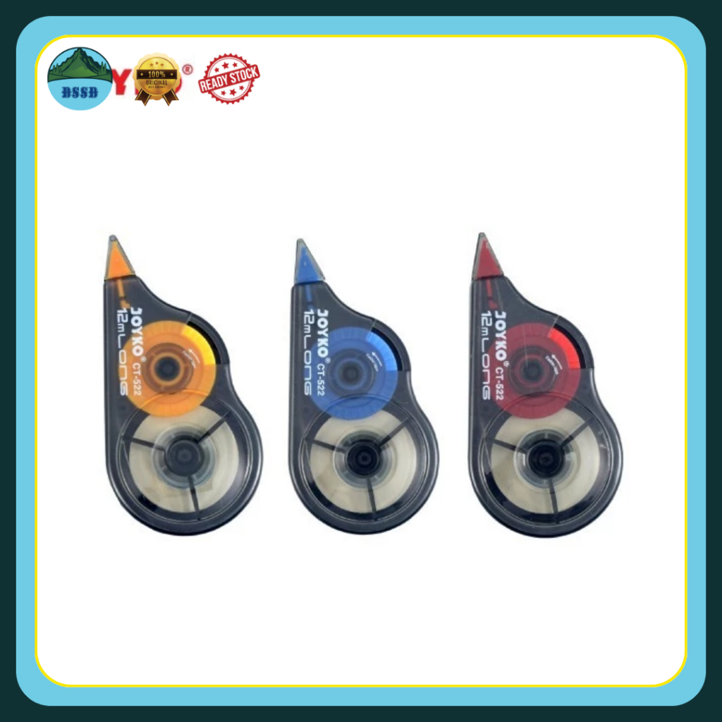 

Tipe X Joyko | Correction Tape Kertas | Stipo Kertas | Type CT-522 | Ukuran 12m X 5mm