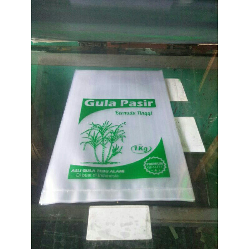 (isi 100 pcs) PLASTIK KEMASAN  Gula Pasir, PLASTIK GULA Pasir 1Kg Sablon
