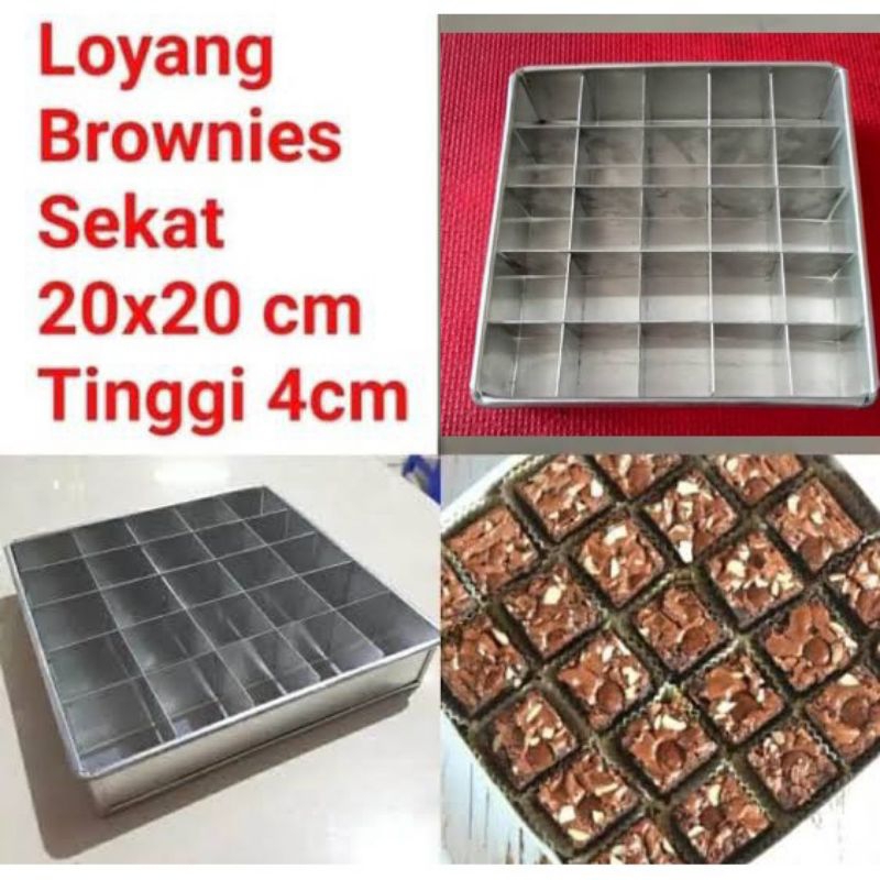loyang sekat kotak/loyang brownies sekat
