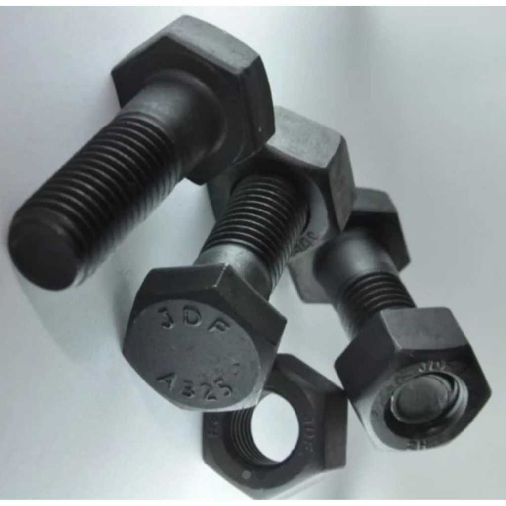mur baut HTB A325 ASTM 5/8"×3"/HEX BOLT a325+Nut 2H kunci 27