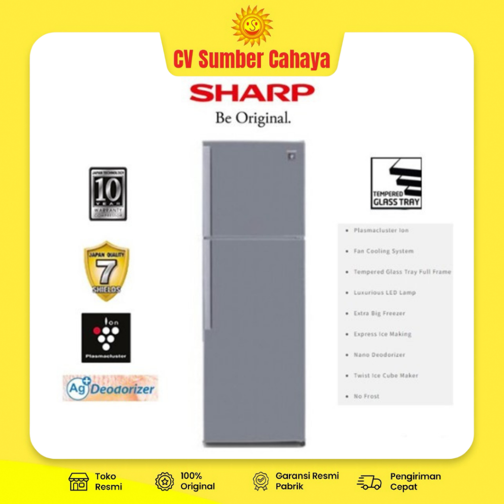 SHARP Kulkas 2 Pintu 338L Plasmacluster Ion SJ-420GP SJ 420GP SJ420GP