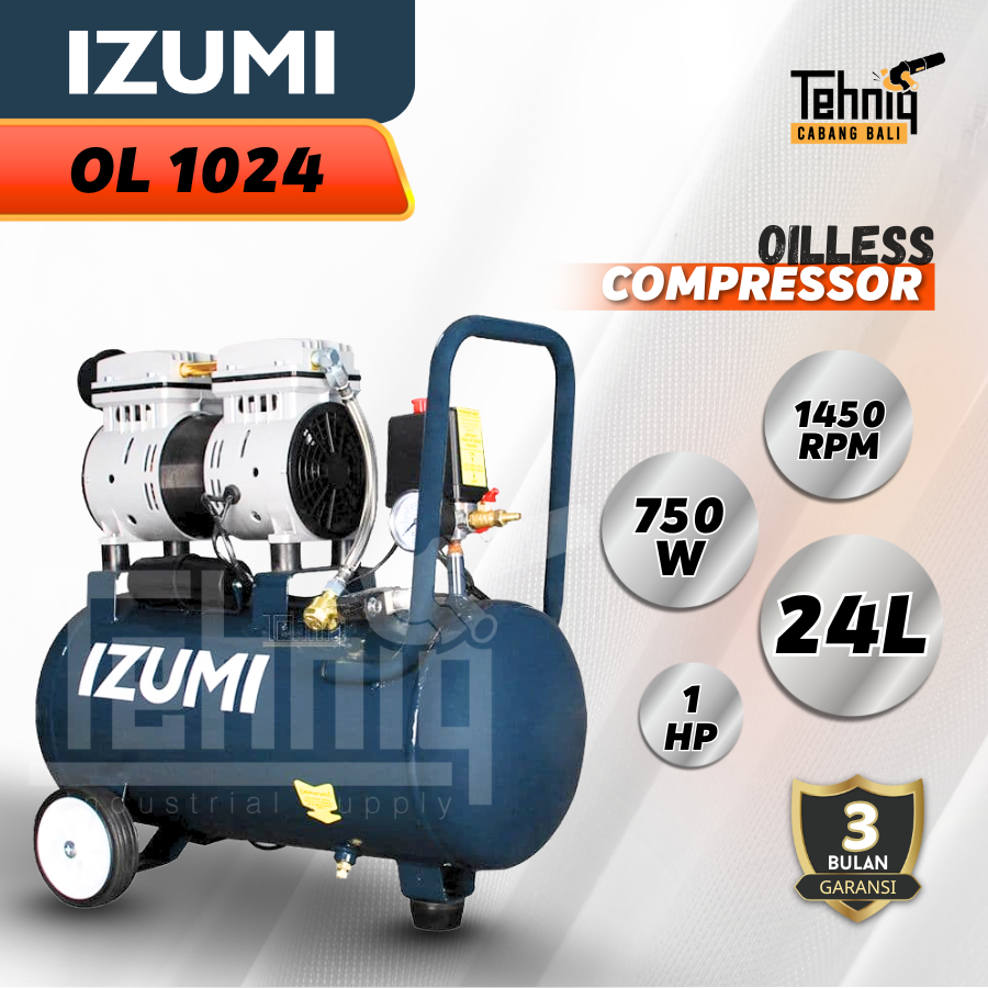 IZUMI OL 10-24 Oilless Air Compressor 1Hp, 24L