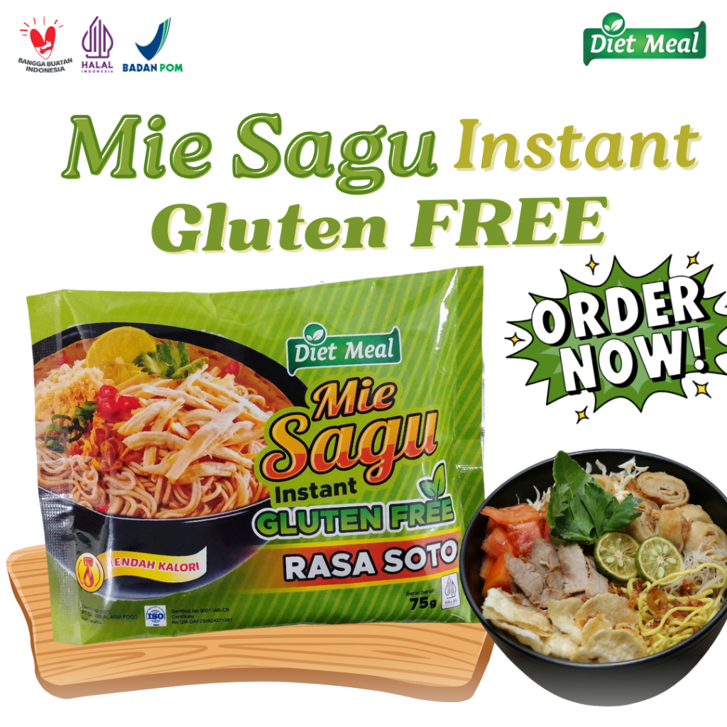 

Mie SAGU instan Rasa SOTO free Gluten Non MSG