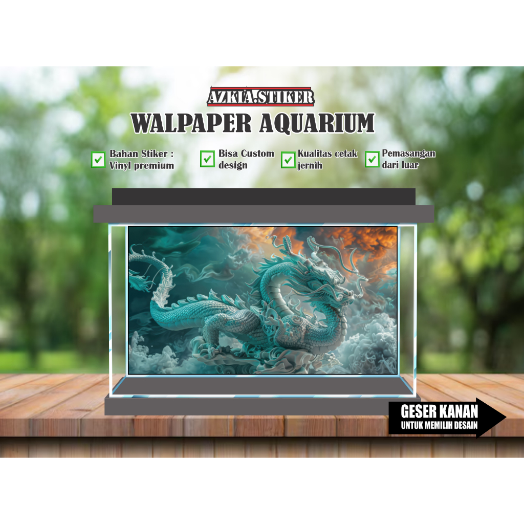 backround aquarium,stiker aquarium,walpaper aquarium,backround naga biru,custom