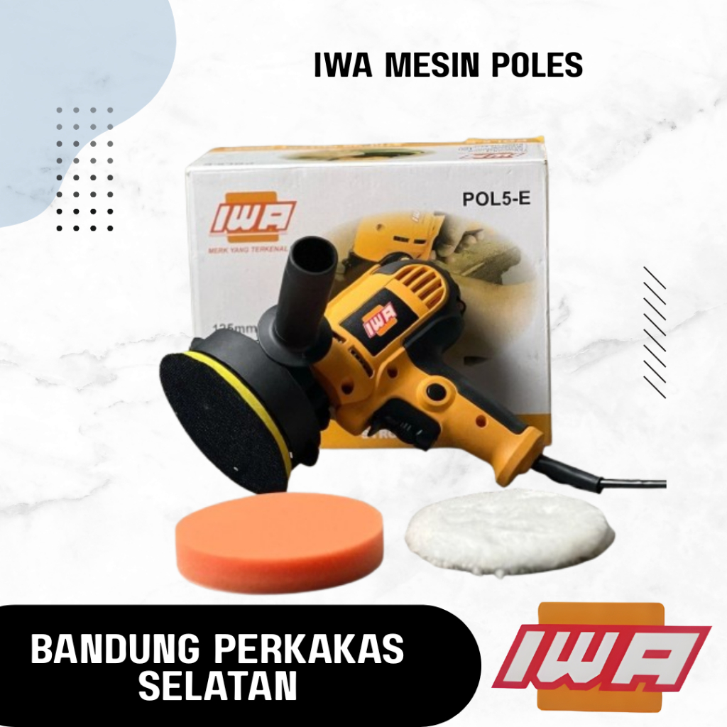 IWA Mesin Poles Body Mobil Body Motor Mesin Polisher 5" ( Termasuk Busa Poles & Kain Wols )