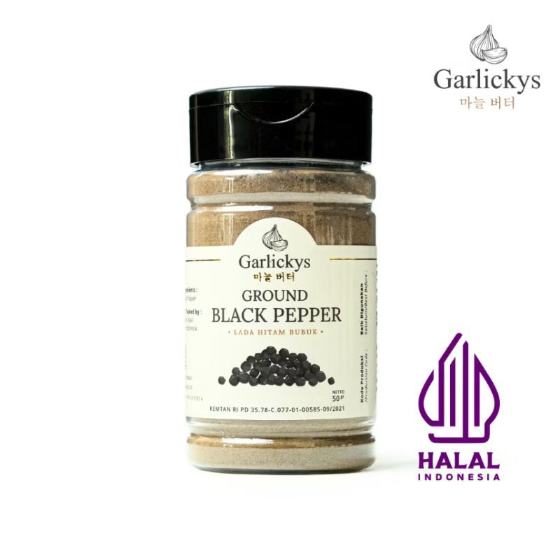 

Bumbu Lada Hitam Halus Ground Balck Pepper Botol 50g Garlickys