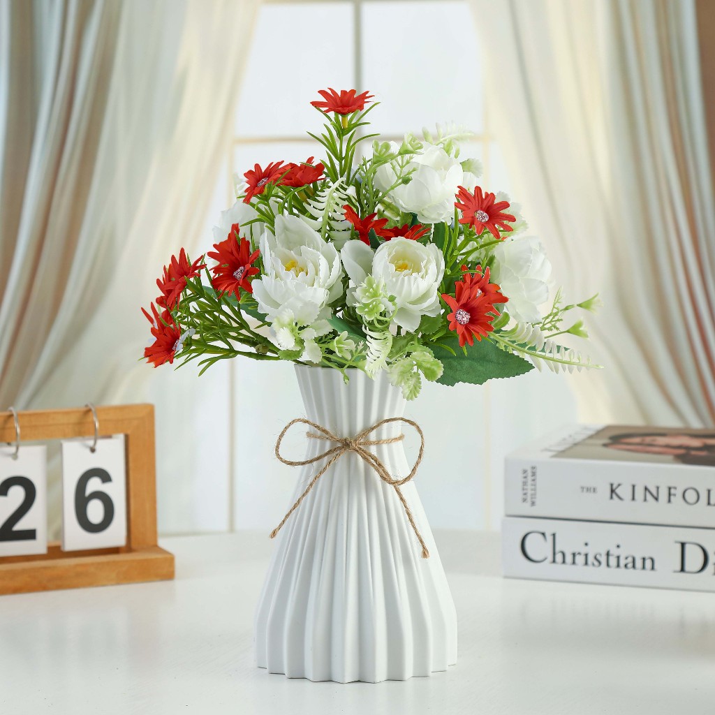 Set  Vas Bunga Plastic Aesthetic Bunga Hias Plastik Bunga Hias Plastik bunga hiasan ruang tamu