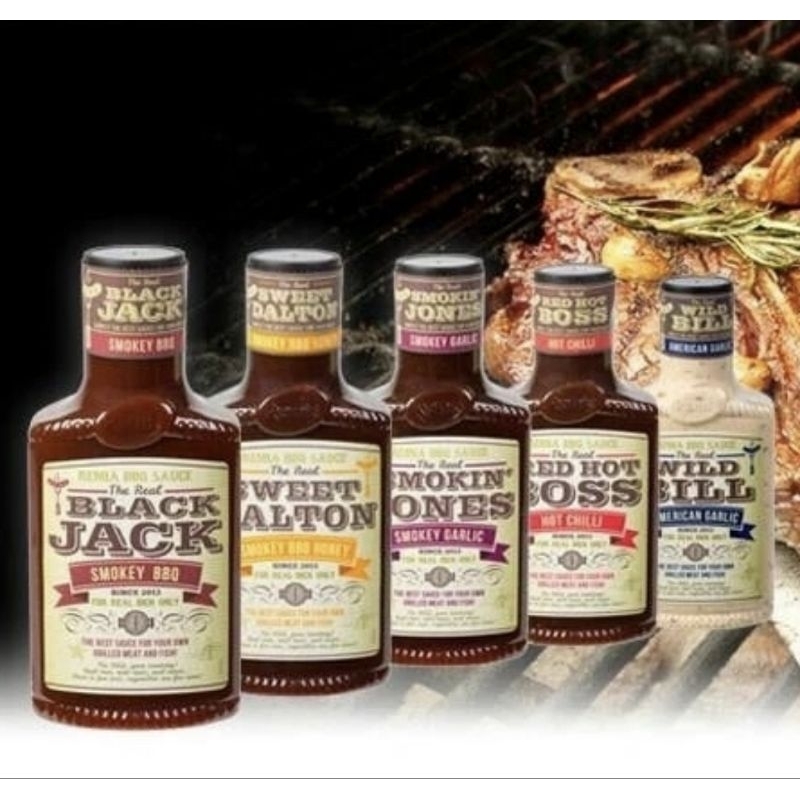 

Remia BBQ Sauce the Real WILD BILL American Garlic 450ml Smokey Jones Sweet Dalton Blackjack Bbq Honey Red Hot Boss Hot Chili Smoky Bbq Garlic Dressing Thousand Island