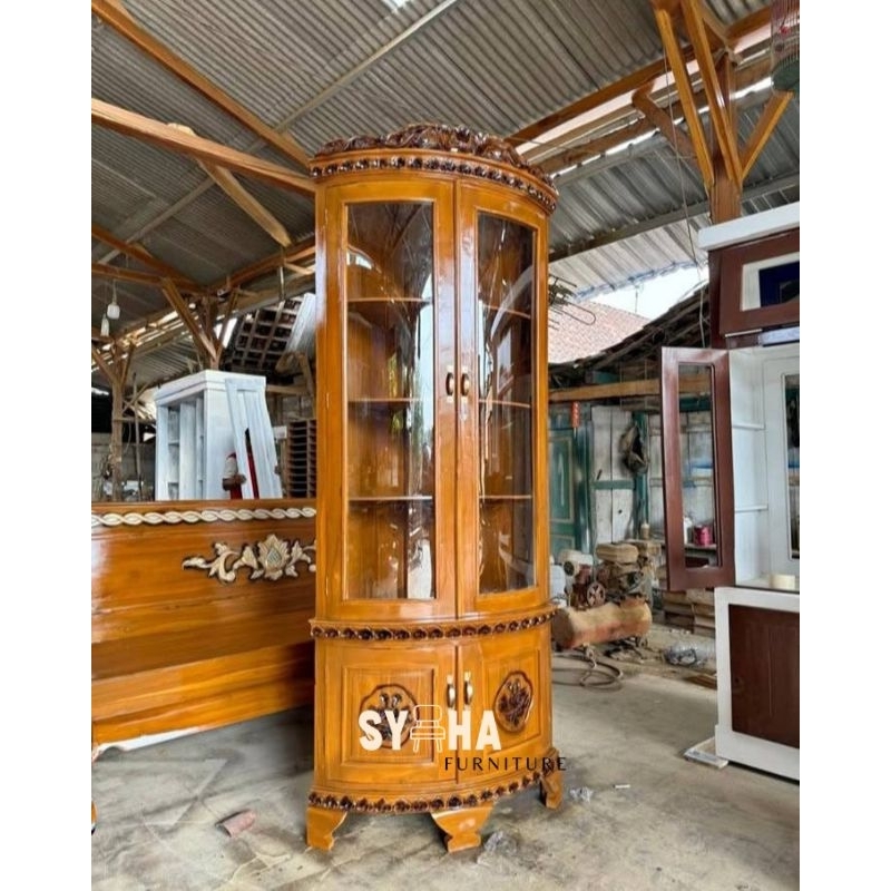 Lemari Sudut Hias Lemari Pojok Lemari Piala Free Kaca Termurah