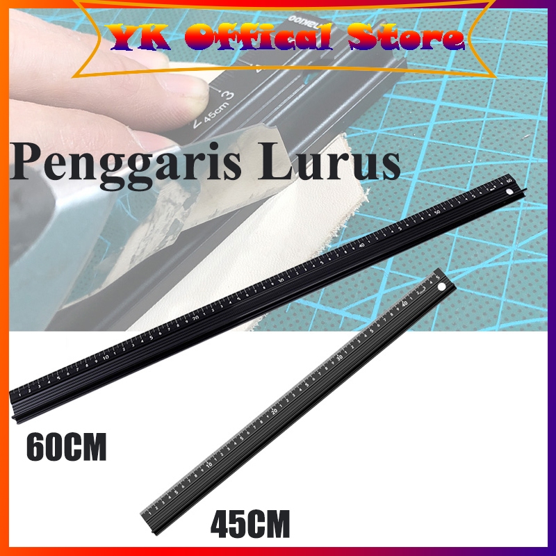 

Penggaris Lurus Aluminum Alloy Multifungsi Anti Slip Untuk Pengerjaan Marking Safety Cutting Ruler 45CM 60CM