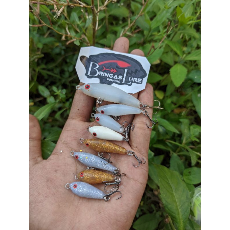 SET (ISI 8PCS) Lure swimbait glue stick 5cm,3.5cm,2.5cm umpan ikan hampala paling ampuh Lure pancing