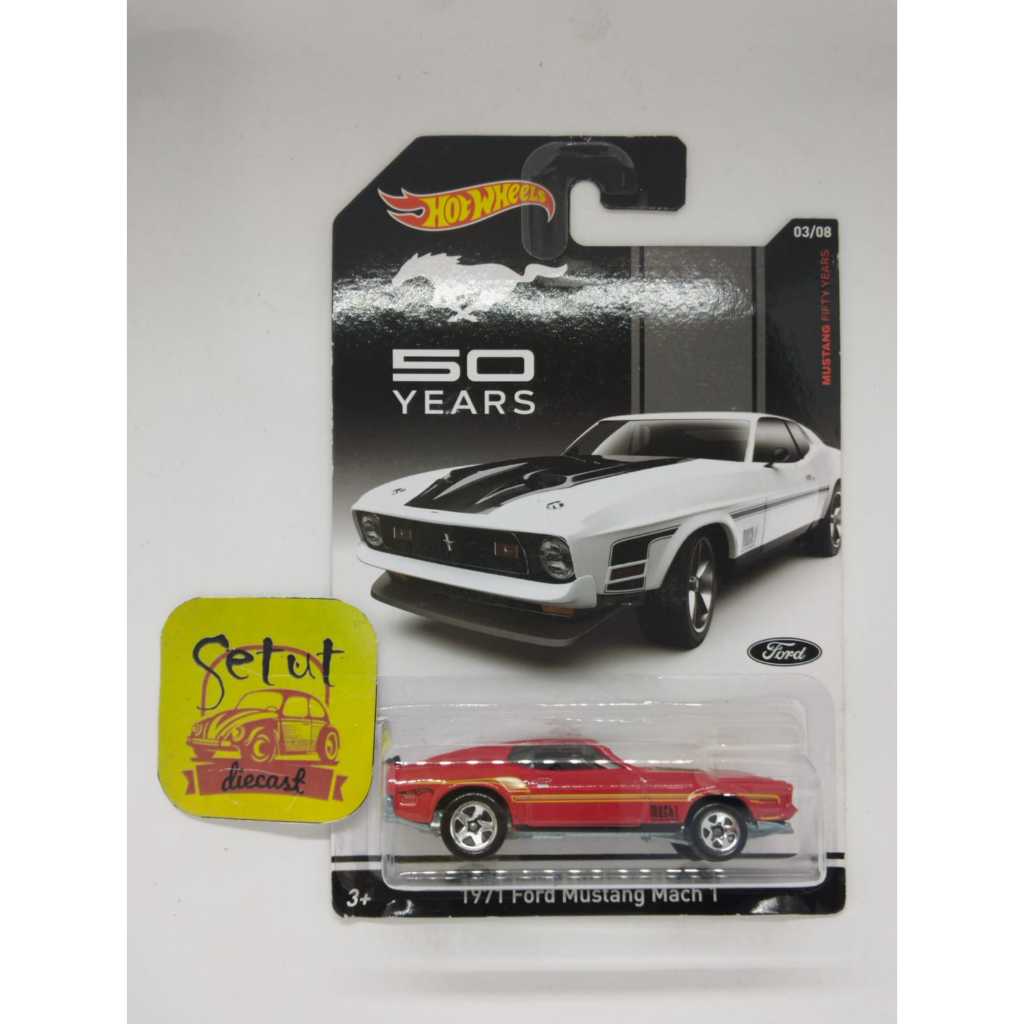 HOT WHEELS HOTWHEELS FORD 50 YEARS 1971 FORD MUSTANG MACH 1 BASE METAL MERAH RED RARE