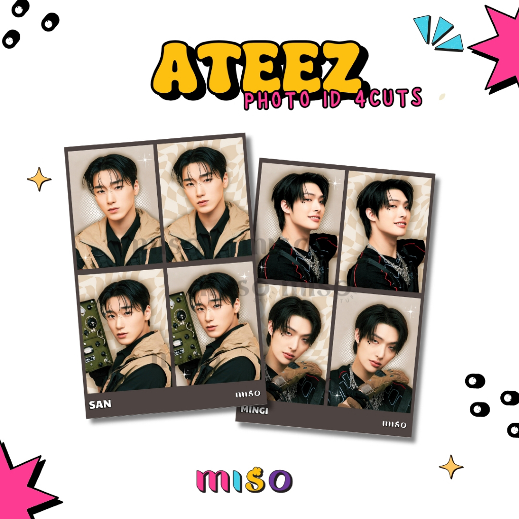 [MIN ORDER 3PCS] ATEEZ Photo ID 4 cuts / Photo ID Ateez / Photo ID K-Pop / ATEEZ / ATEEZ Photo ID