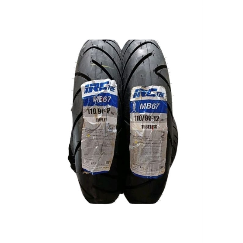 BAN LUAR IRC TUBELESS MB67 (110/90-12) BAN BELAKANG SCOOPY DONAT FREEGO RING 12 ORIGINAL PT GAJAH TU