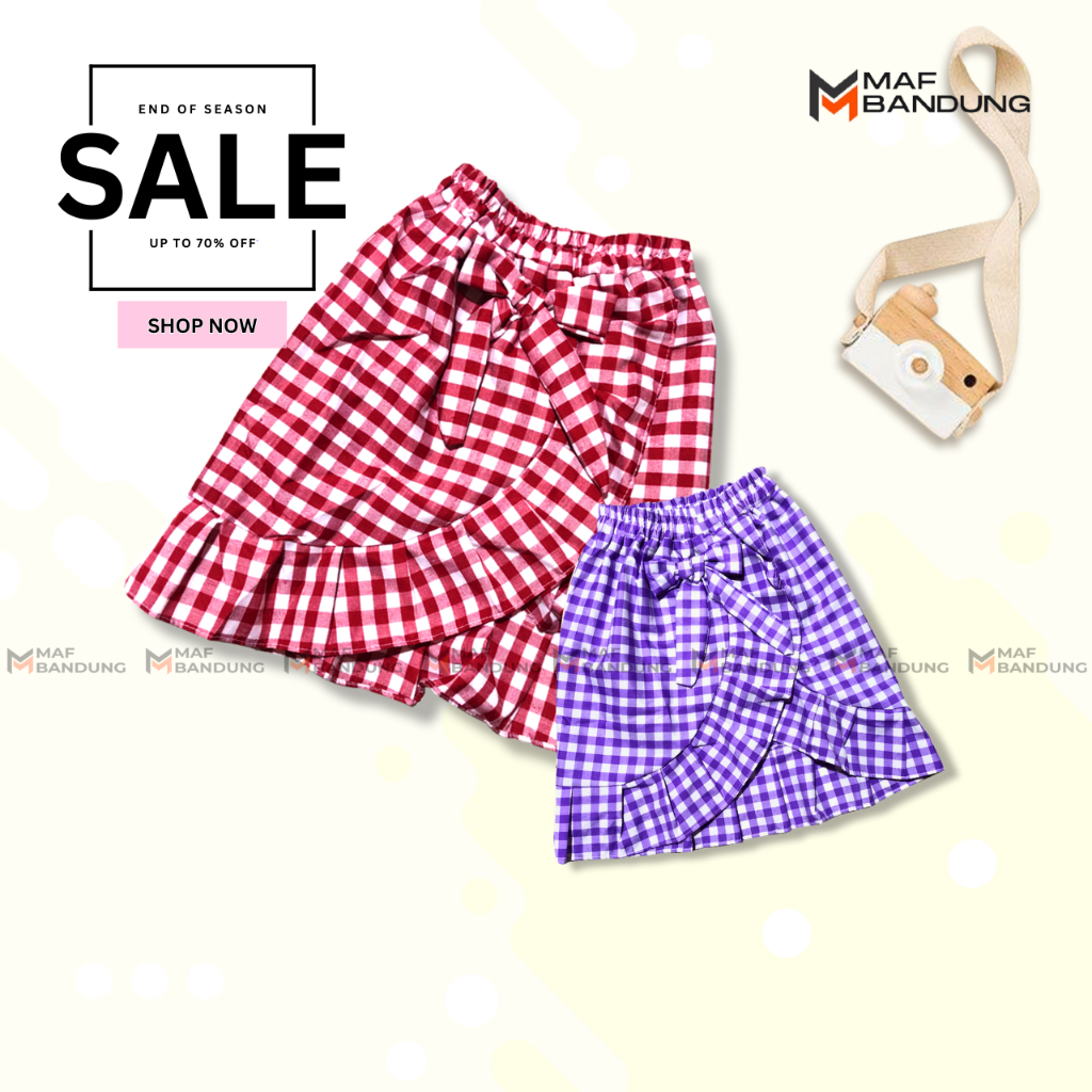 PITA SKIRT Kotak-Kotak Rok Anak Perempuan gaya model korea