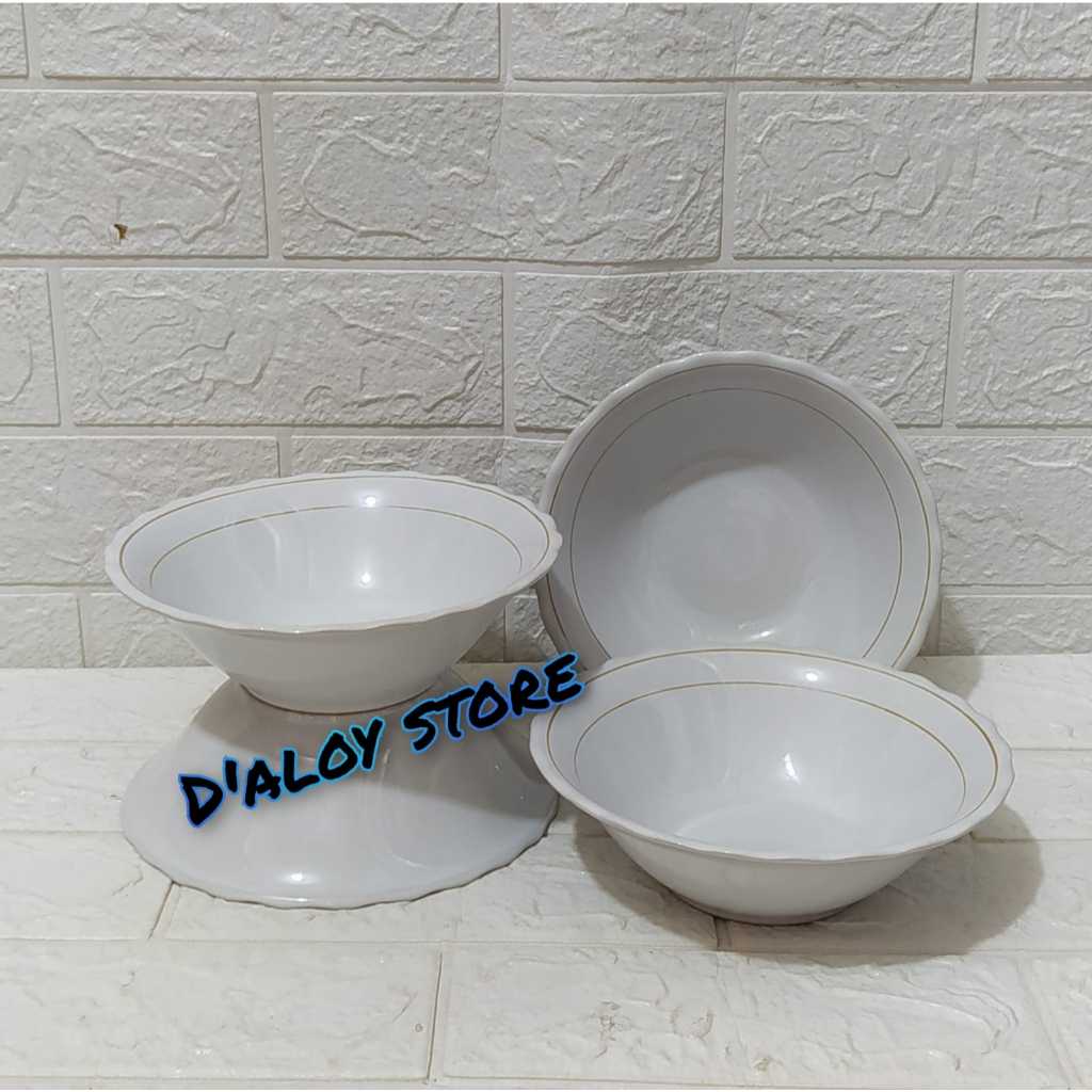 6pcs Mangkok Sayur Keramik LIST EMAS / Mangkuk Saji Keramik