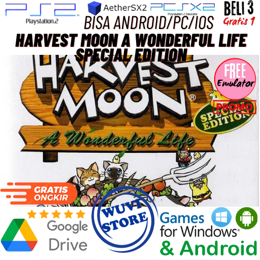 PS 2 Harvest Moon A Wonderful Life Special Edition | Bisa di PC / Android Plus Emulator | Beli 3 Gra