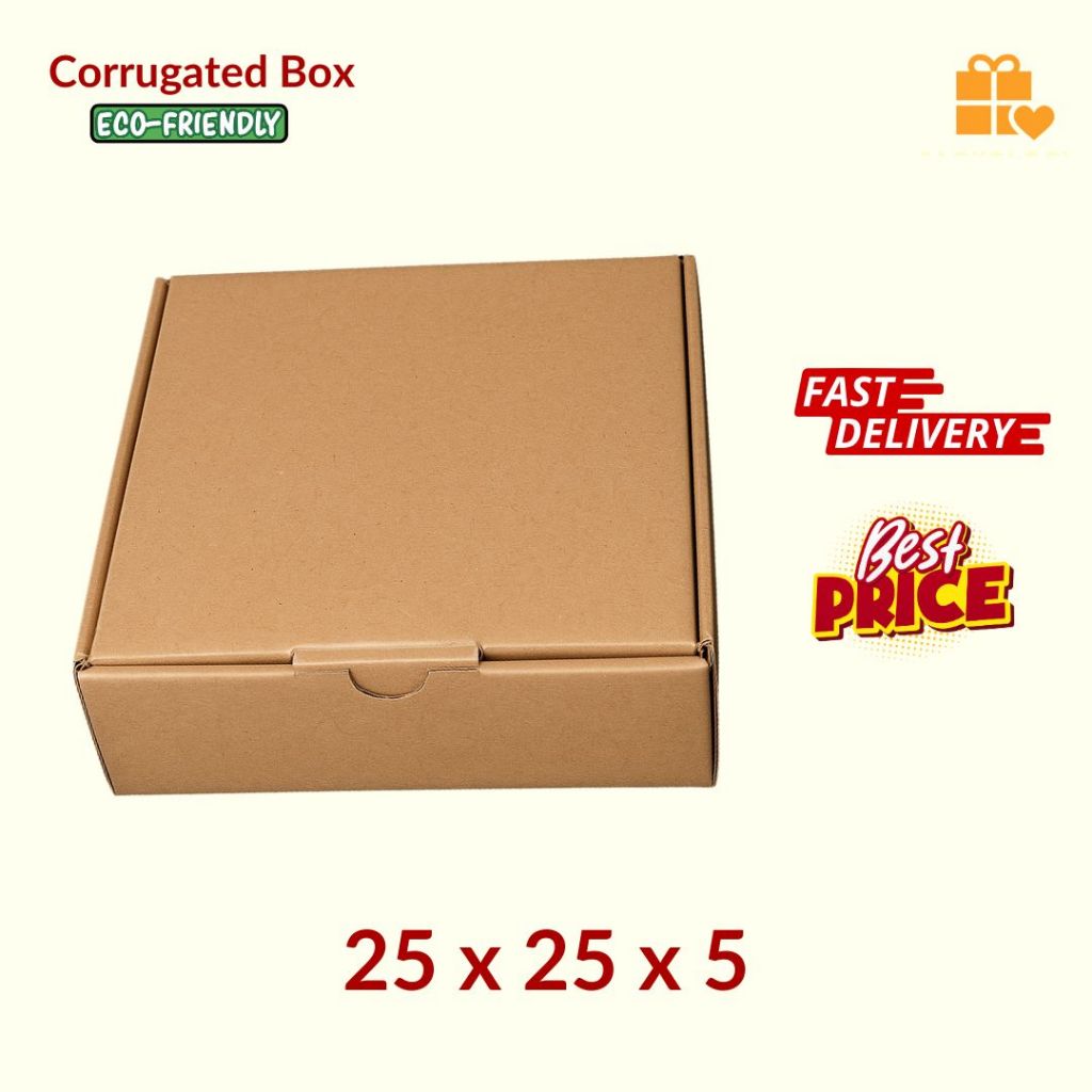 

(100 PCS) KARDUS 25x25x5 cm / BOX KARTON CORUGATED DIECUT E-FLUTE / PIZZA BAJU AKSESORIS ONLINE