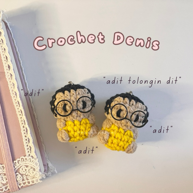Amigurumi Denis Adit Sopo Jarwo Crochet Keychain (Gantungan Kunci Boneka Rajut Denis Adit Sopo Jarwo