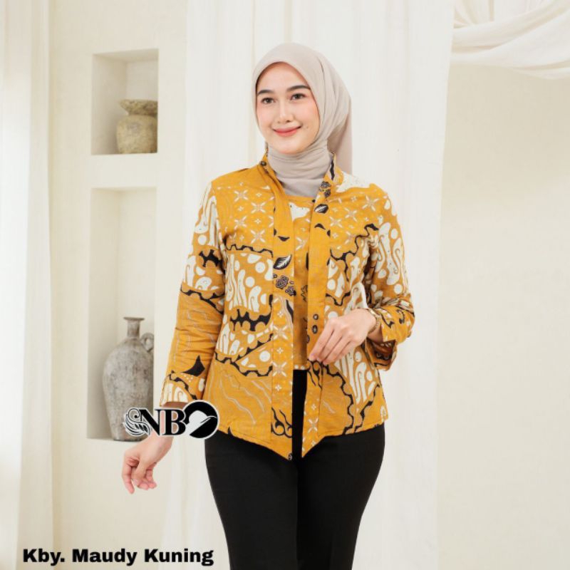 Kemeja Batik Motif Maudy Kemeja Wanita Panjang Baju Atasan Kemeja Blosue Tunik Outer Kombinasi Kemej
