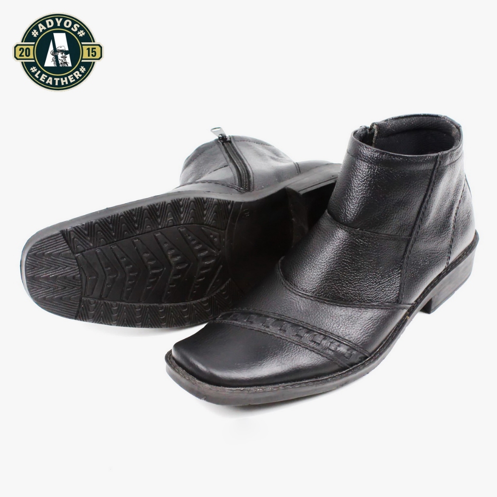 Sepatu Pantofel Boot Kulit Pria Model Boot Resleting