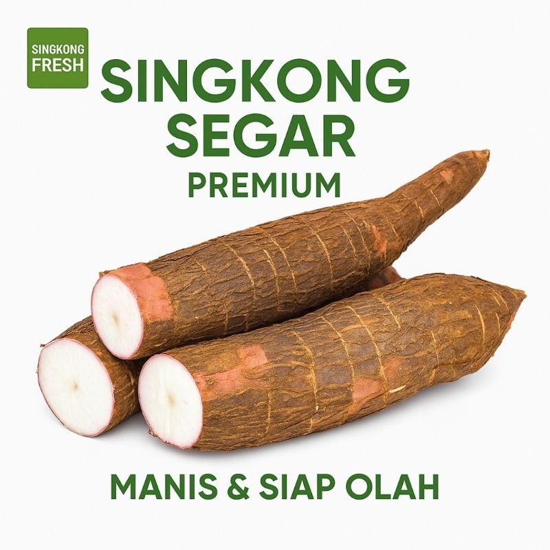 

SINGKONG SEGAR PREMIUM | Singkong Kupas/Utuh Siap Olah 1KG