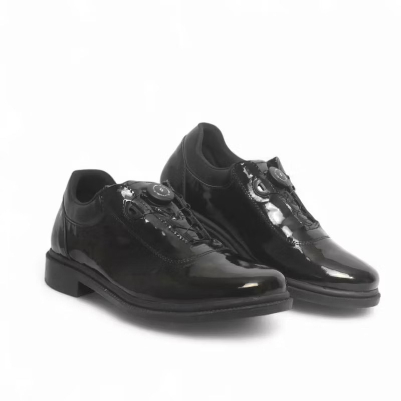 Sepatu Pdh Tali Putar TNI Polri Security Satpam Hitam Glossy