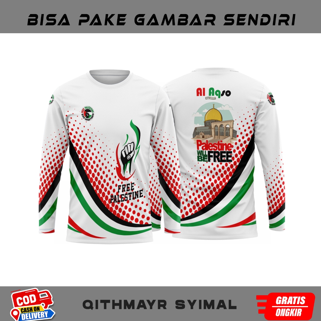 [BISA COD] pakaian pria atasan kaos free palestine terbaru
