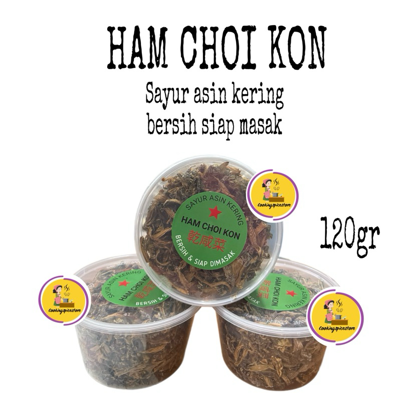 

Ham Choi Kon / Sayur Asin kering enak wangi Siap Masak Toples 120gram