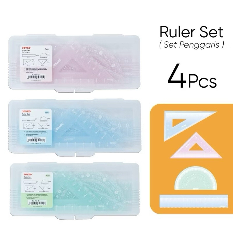 

PENGGARIS SET JOYKO | RULER SET JOYKO RL-PS3-PINK