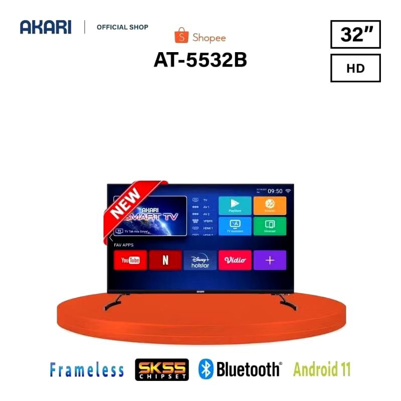 Smart Android TV LED Digital AKARI 32 Inch AT-5532B
