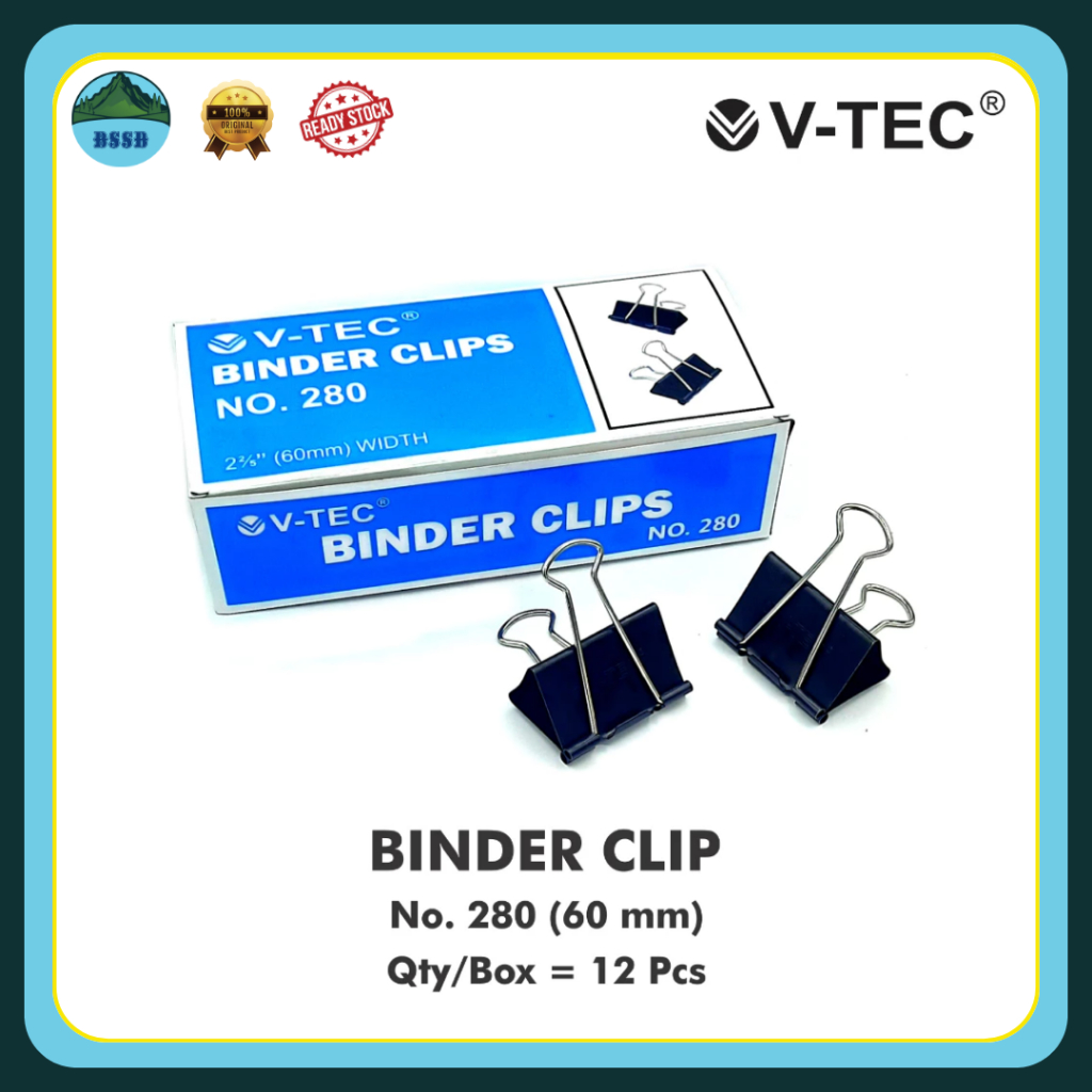 

Binder Clip V-TEC | Penjepit Kertas | Klip Warna Hitam | No. 111/155/200