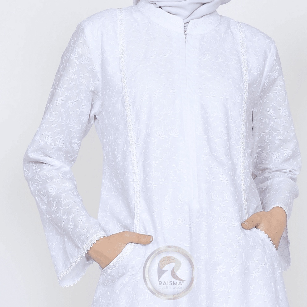 55 Paling Dicari Raisma  Gamis Putih  Gamis Putih Umroh  Gamis Putih Wanita  Gamis Putih Jumbo  Gami