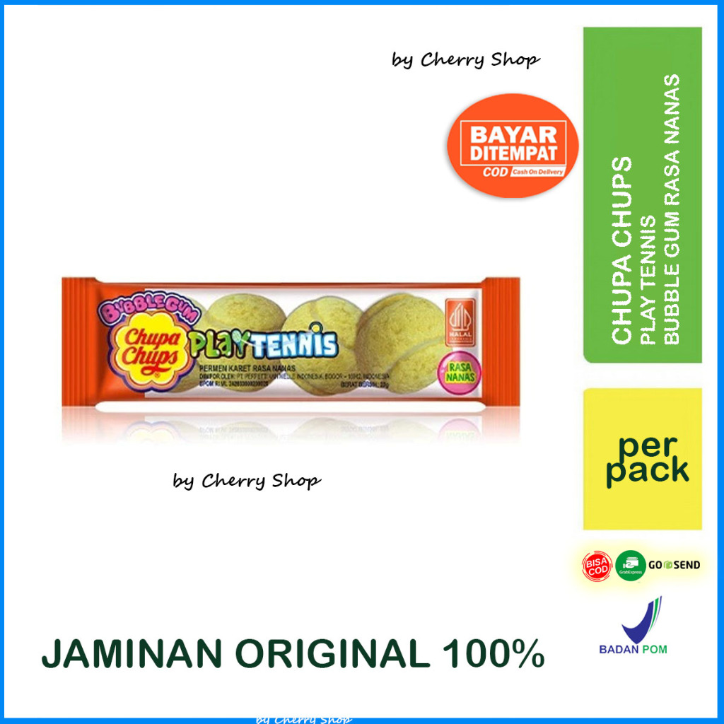 

Chupa Chups Bubble Gum Play Tennis 20g - Permen Karet Tenis Rasa Nanas By Cherry Shop